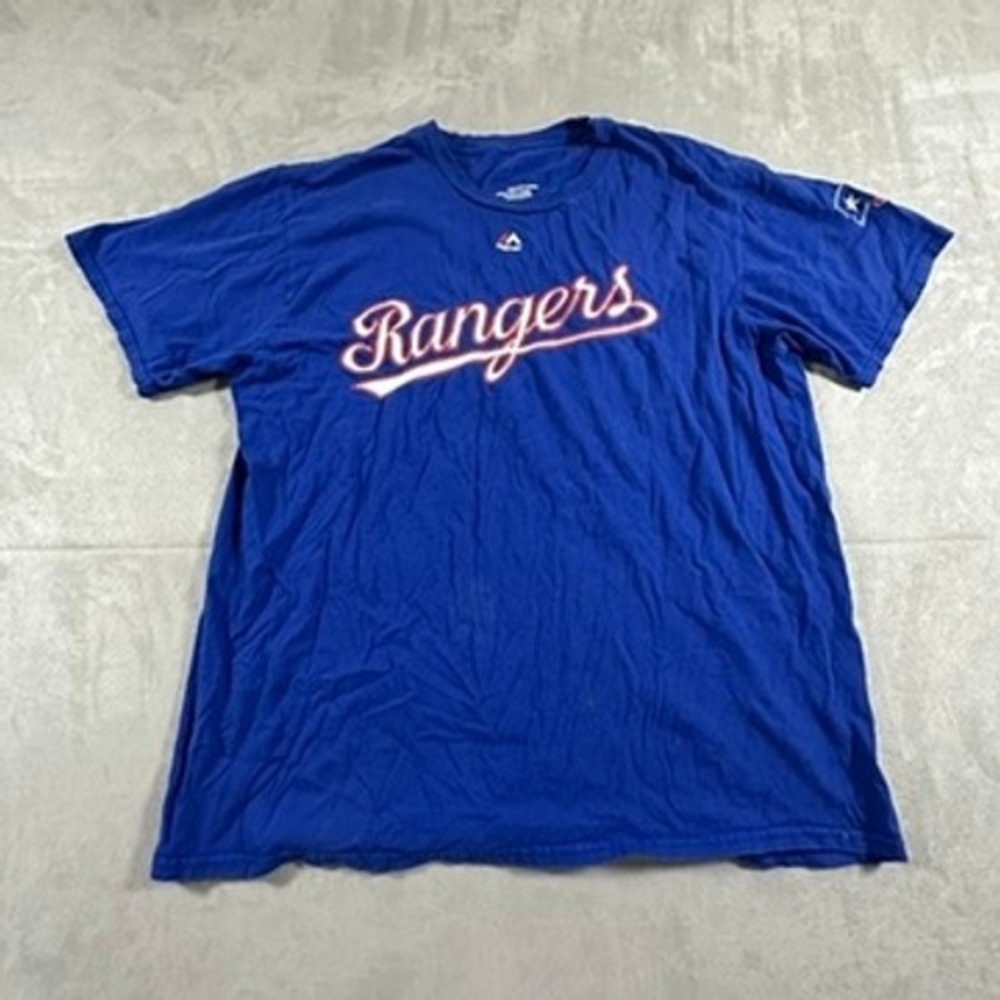 Majestic Texas Rangers T-Shirt Mens Nolan Ryan 34 Graphic XL Blue